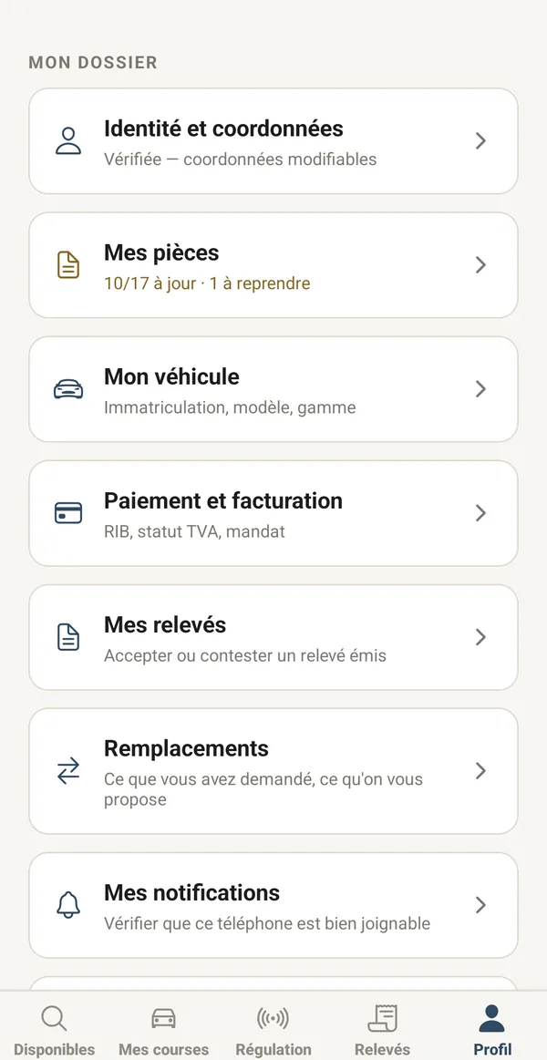 Mon dossier — capture de MySerenys Driver